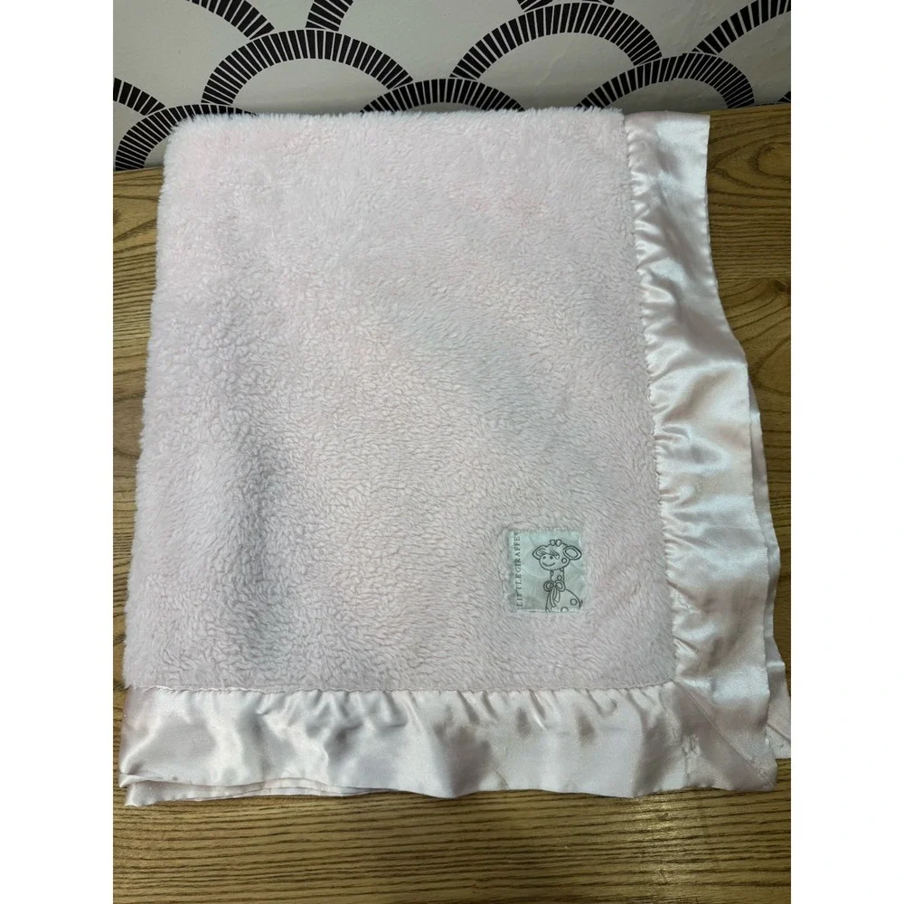 Little Giraffe Pink Baby Blanket Satin Edge 34